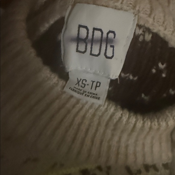 Urban Outfitters BDG Jesse Half Zip Sweater Neutral Bears‎ Stay Chill Retro XS - Picture 5 of 5